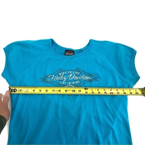 Harley Davidson Size Large Shirt Short Sleeve Top Blue Docs St. Louis Missouri - Picture 6 of 10